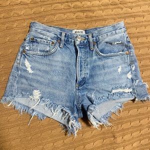 AGOLDE PARKER DISTRESSED HIGH-WAISTED SHORTS